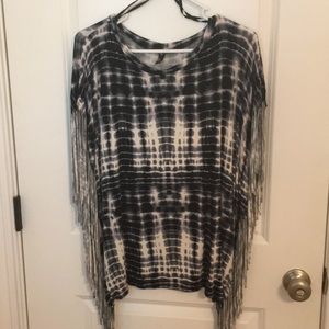 Tie dyed fringe top